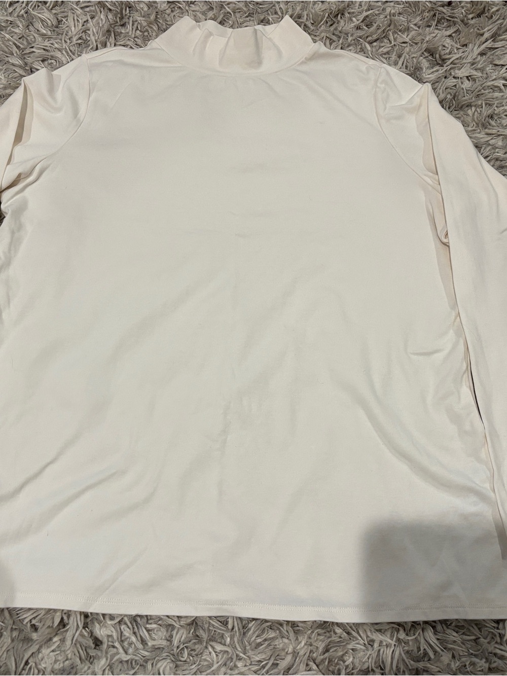New Without Tags Belle by Kim Gravel Off-White Mock Neck Long Sleeve Top - L